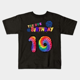 10 years old Tie dye Birthday Kids T-Shirt